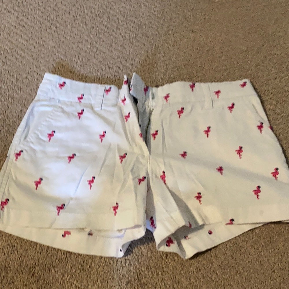 White flamingo shorts